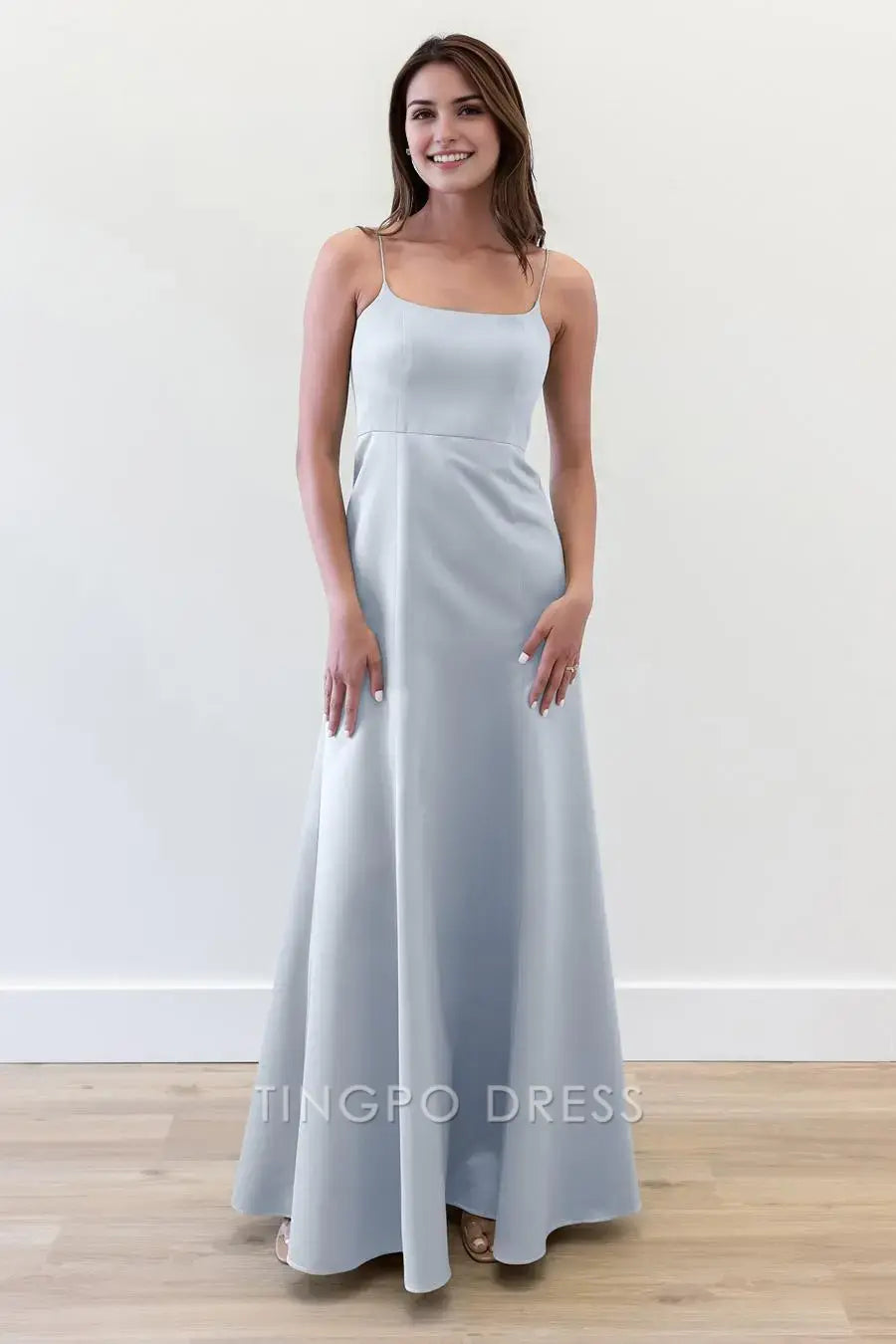 TingPo Wholesale Elegant Thin Strip Solid Color Dress - Sleeveless Midi Dress Suitable for Dating and Parties